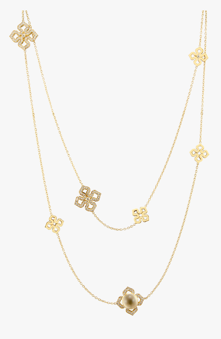 Necklace Sautoir Gold Diamonds - Necklace, HD Png Download, Free Download