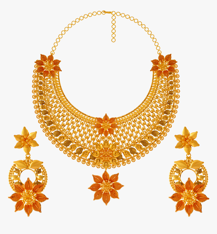 22kt Gold Necklace Set - Gold Necklace Pc Chandra Jewellers, HD Png Download, Free Download