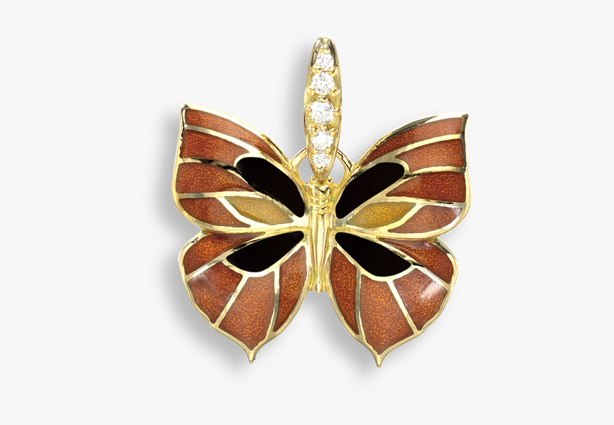 Nicole Barr Designs 18 Karat Gold Necklace Butterfly - Brooch, HD Png Download, Free Download