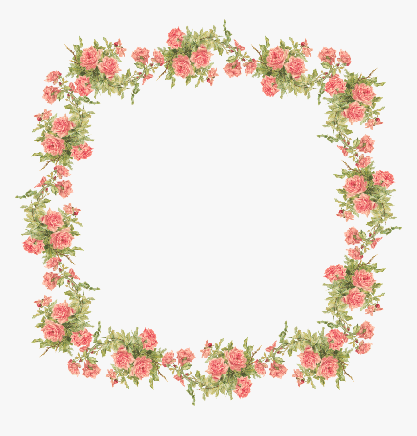 Transparent Rose Border Clipart - Transparent Background Flower Frame Png, Png Download, Free Download