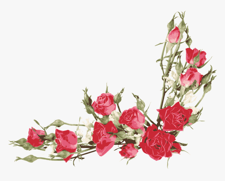 Rose Flower Bouquet Clip Art - Vector Rose Flower Png, Transparent Png, Free Download