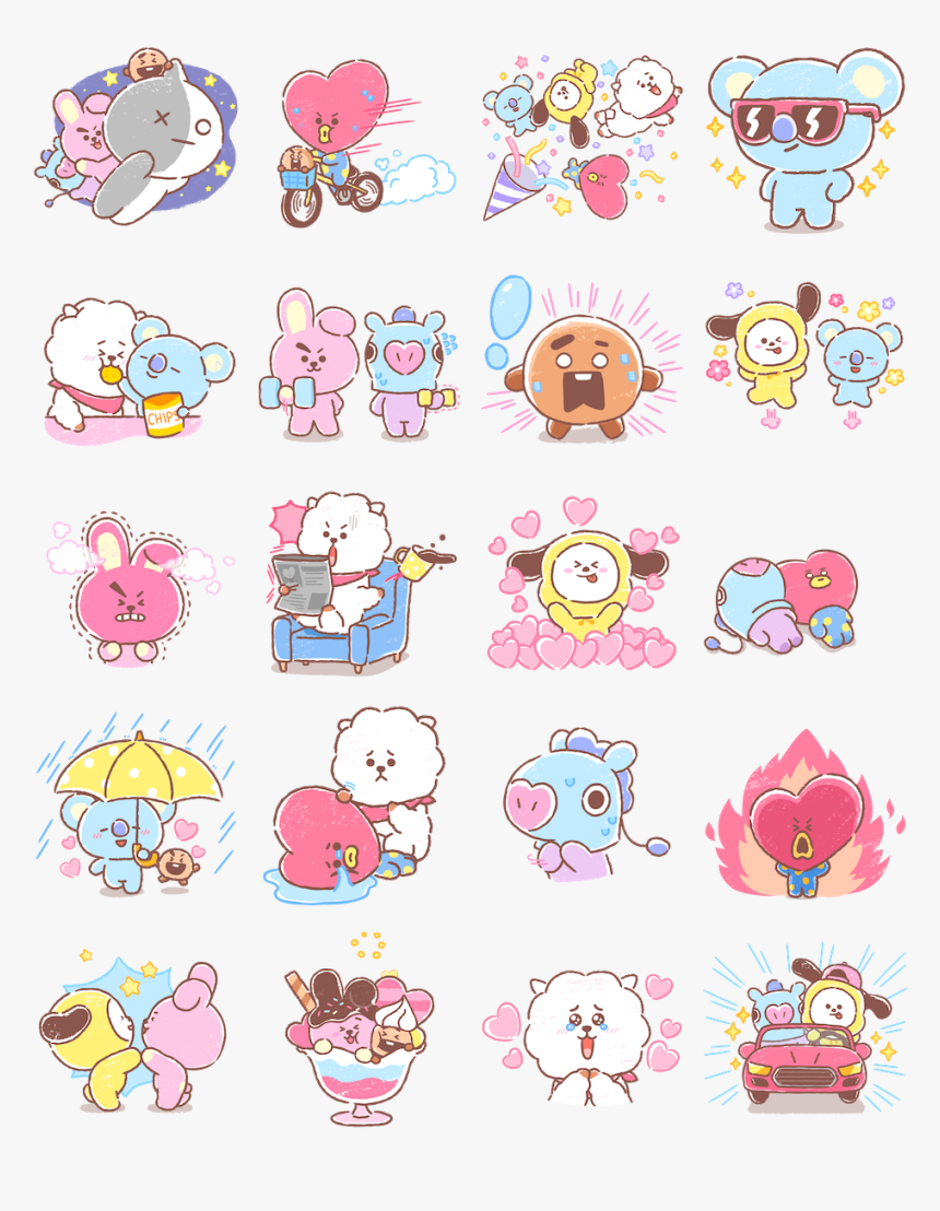 Bt21 Best Friends Forever Facebook Stickers - Bt21 Best Friends Forever, HD Png Download, Free Download