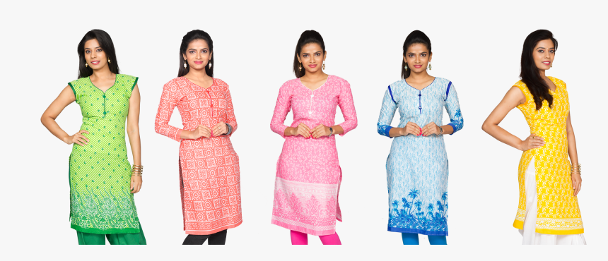 Pretty 5 Ready Made Cotton Kurtis - Formal Wear, HD Png Download, Free Download