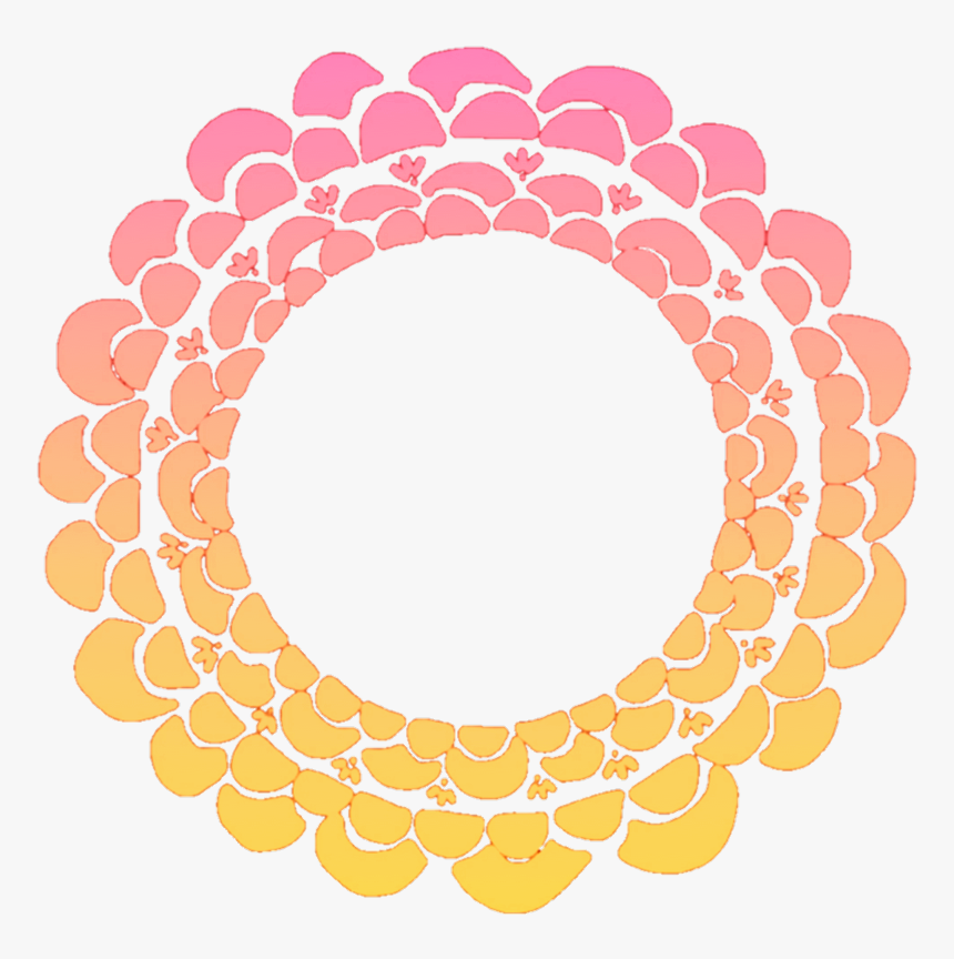 #flower #flowers #floral #round #wreath #frame #colourful - Flower Round Design Png, Transparent Png, Free Download