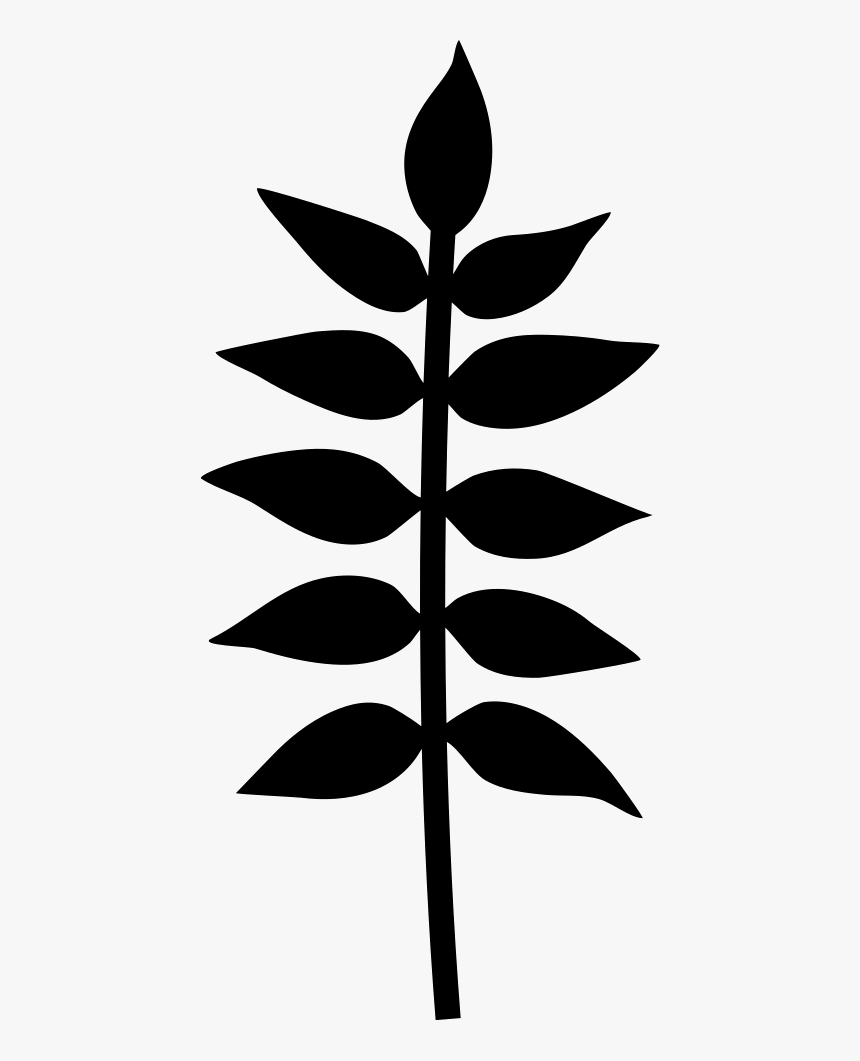 Plant Branch With Leaves Comments - Leaves On Branch Stencil, HD Png Download, Free Download