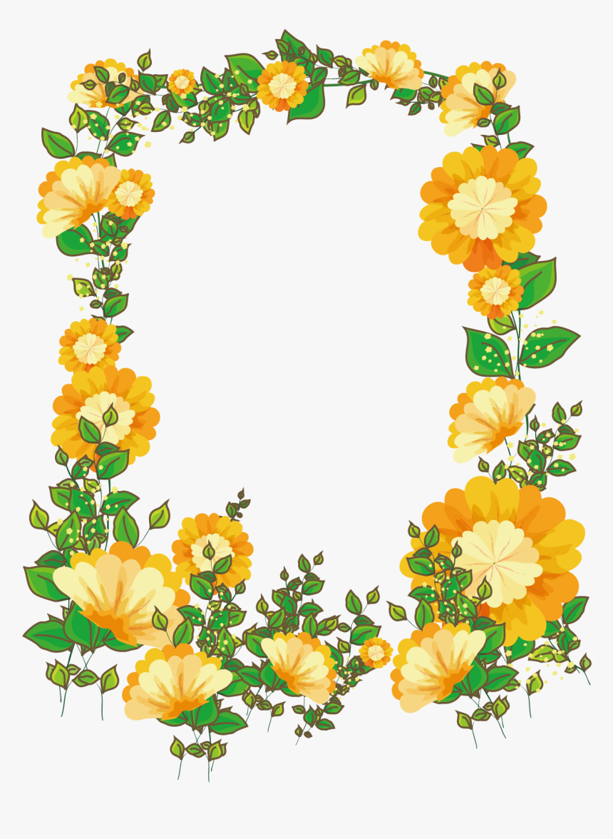 Picture Frame Floral Design Flower - Floral Borders Design Png, Transparent Png, Free Download