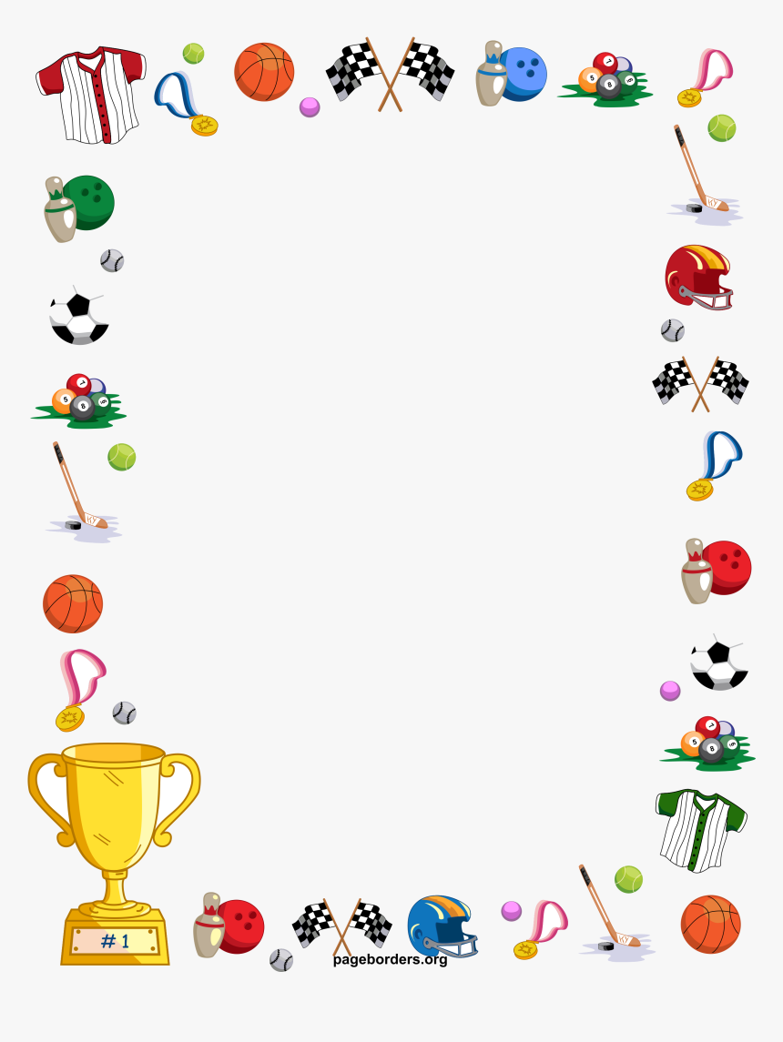 Sports Free Clipart Borders Collection Transparent - Sports Border Clipart, HD Png Download, Free Download