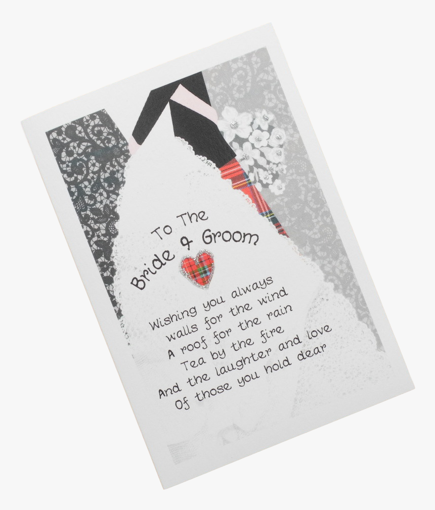 Scottish Wedding Card Bride And Groom Tartan Kilt Embrace, HD Png Download, Free Download