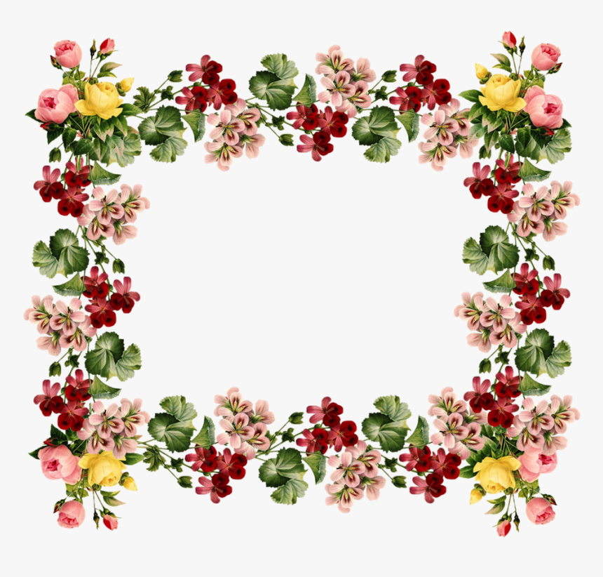 Vintage Frames And Borders - Vintage Border Design Flower, HD Png Download, Free Download