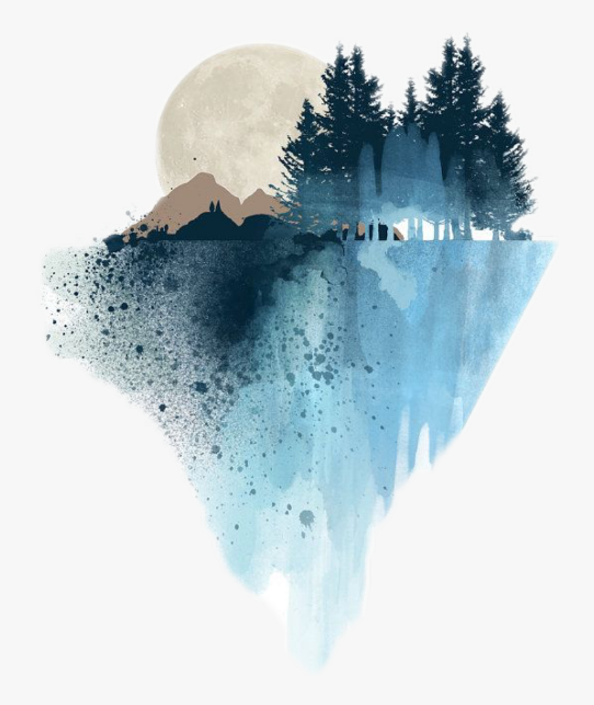 Transparent Mountain Scenery Clipart - Watercolor Art, HD Png Download, Free Download