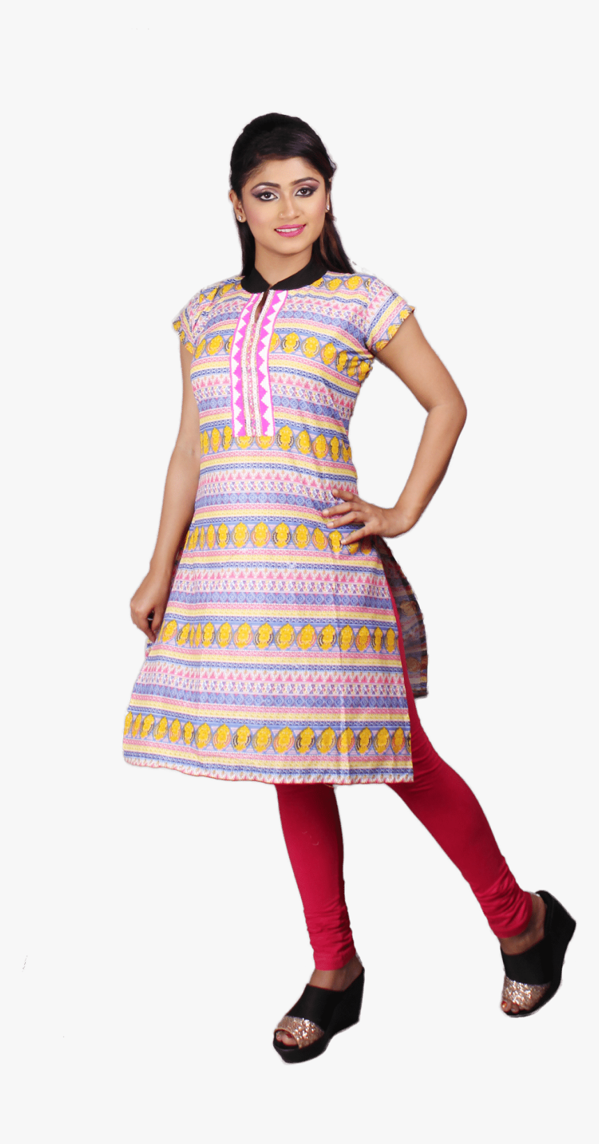 Casual Wear Cotton Kurti - Tights, HD Png Download, Free Download