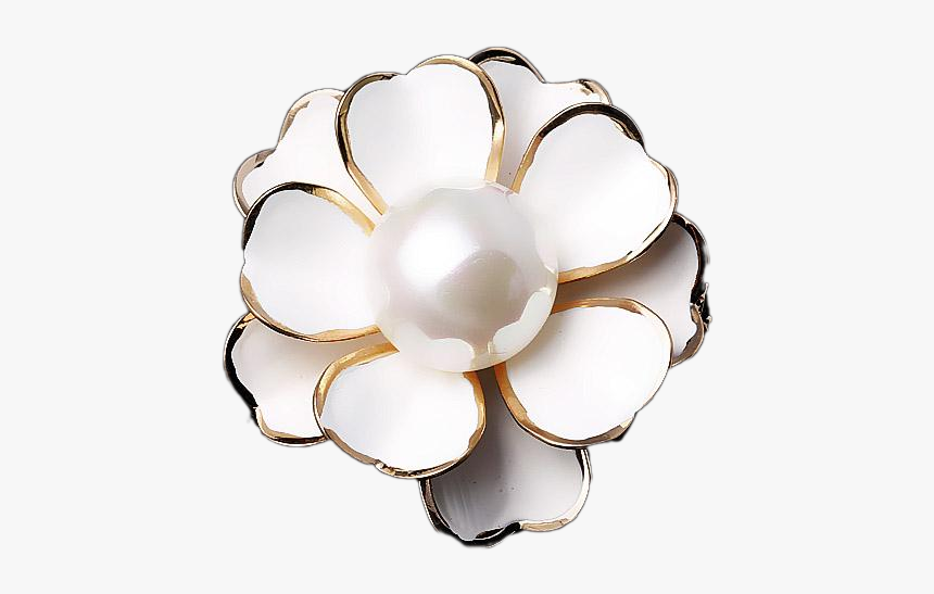 Love Jewellery Pearls Camellia Brooch Pearl Imitation - Pearl, HD Png Download, Free Download