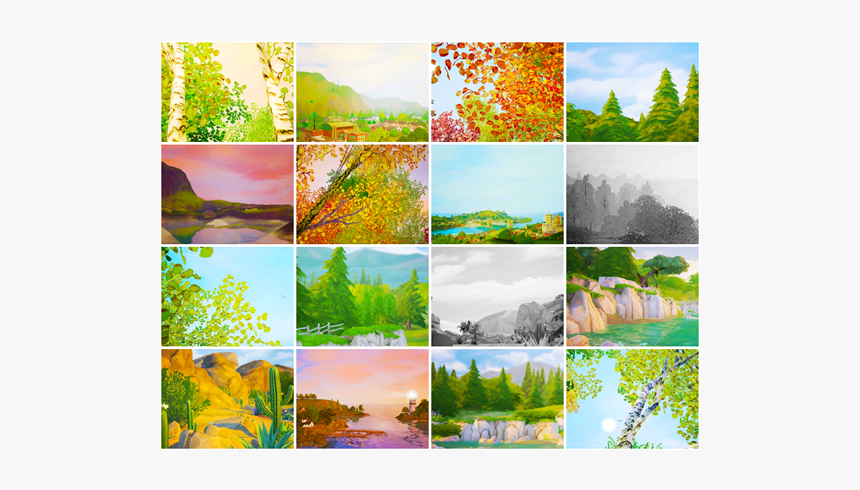 Paintings With Artwork By - Sims 3 Scenery Paintings, HD Png Download, Free Download