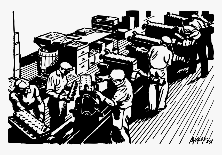 Assembling The Engine Clip Arts - Assembly Line Clip Art, HD Png Download, Free Download
