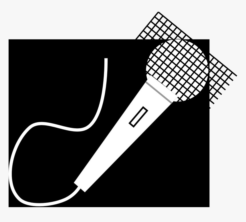 White Microphone Black Background, HD Png Download, Free Download