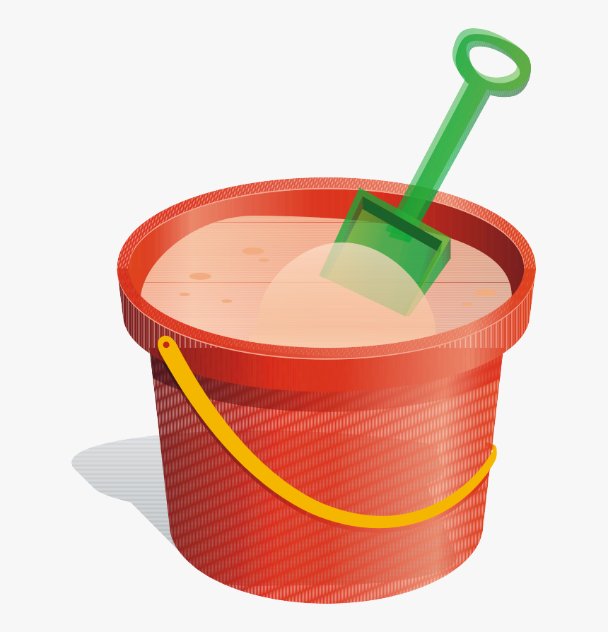 Bucket And Spade Sand - Cartoon Bucket Of Sand, HD Png Download, Free Download