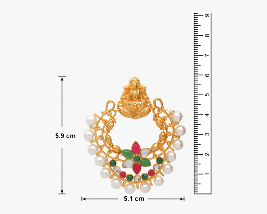 Traditional Ethnic Gold Plated Laxmi Ji Dangler Earrings - Pearl, HD Png Download, Free Download