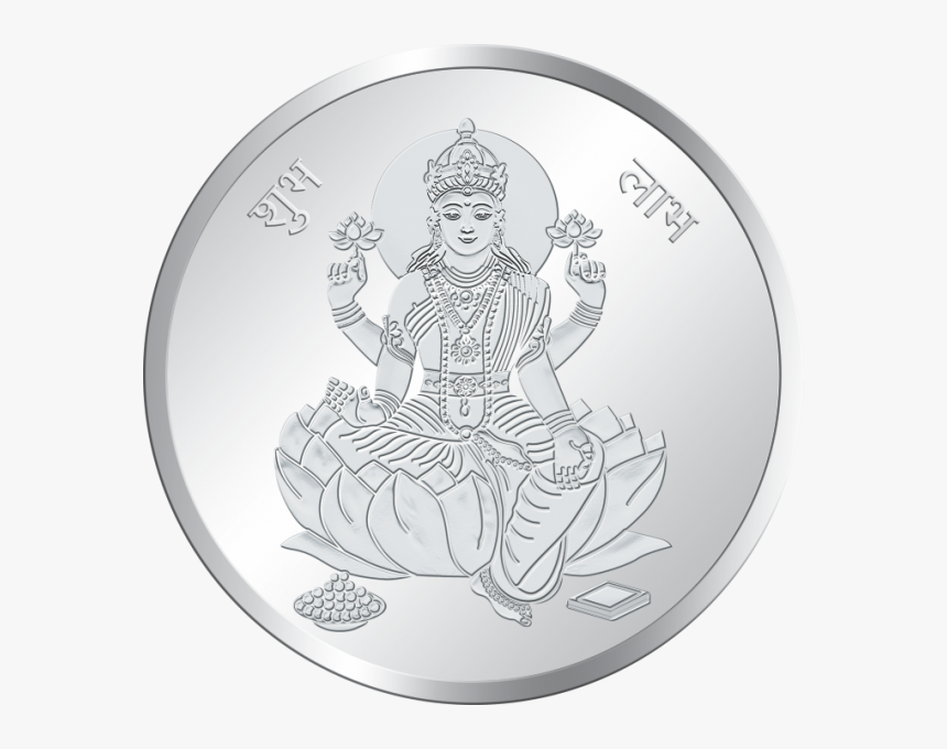 Moah Lakshmi Ji Coin, 999 Silver, 5 G, Moahcoin - Laxmi Maa In Silver, HD Png Download, Free Download
