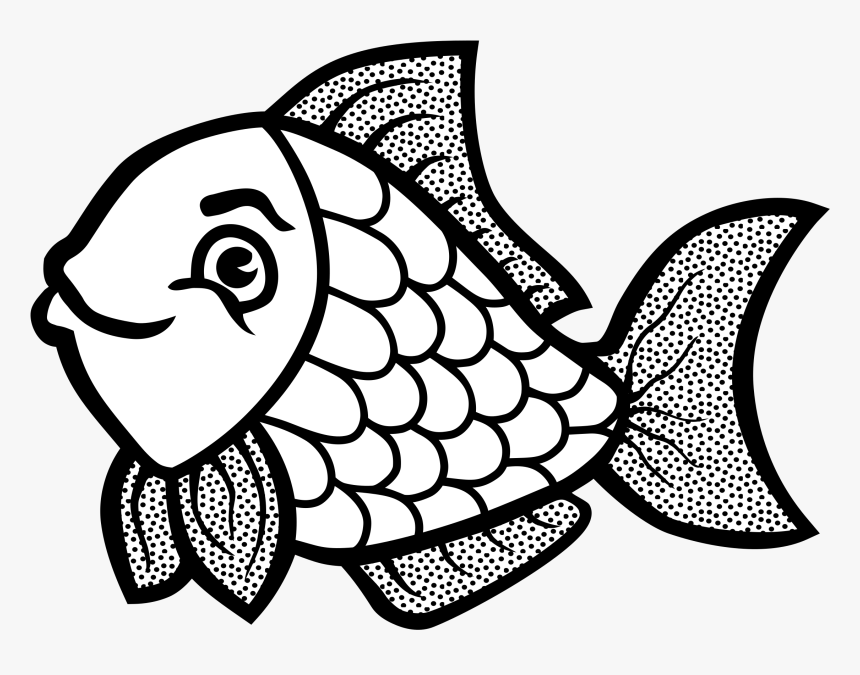 Lineart Clip Arts - Cartoon Fish Black And White, HD Png Download, Free Download
