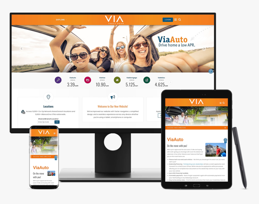 Website Design For Via Credit Union - Web Design, HD Png Download, Free Download