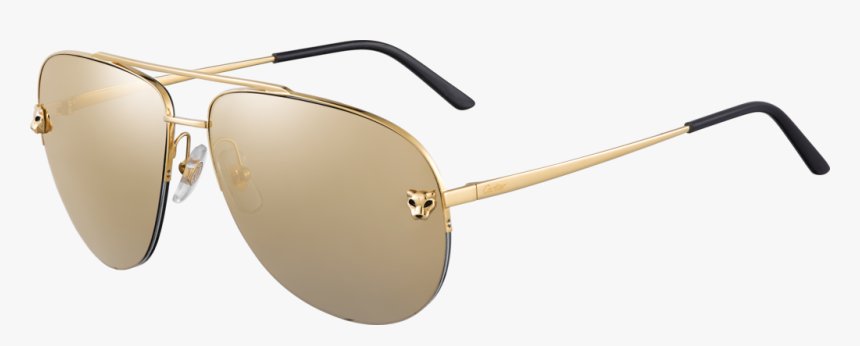 Panthère De Cartier Sunglassesmetal, Smooth Golden - Cartier Panthere Aviator Sunglasses, HD Png Download, Free Download