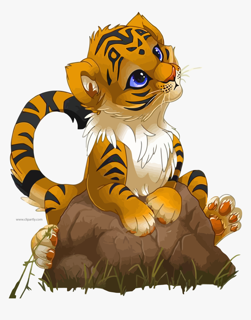 Clipart Tiger Animated - Cartoon Tiger Png, Transparent Png, Free Download