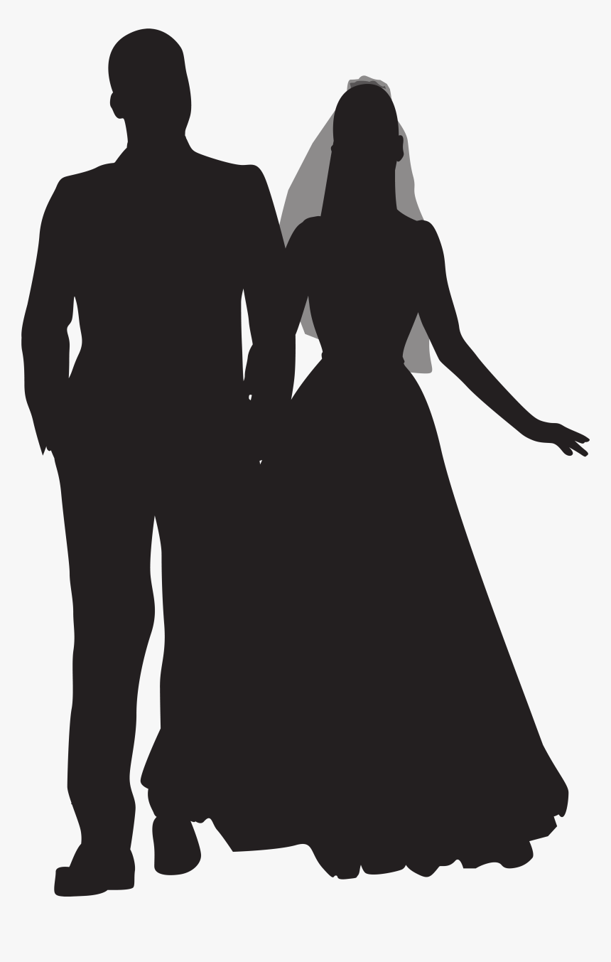 Clipart Png Marriage - Wedding Couple Silhouette Png, Transparent Png, Free Download