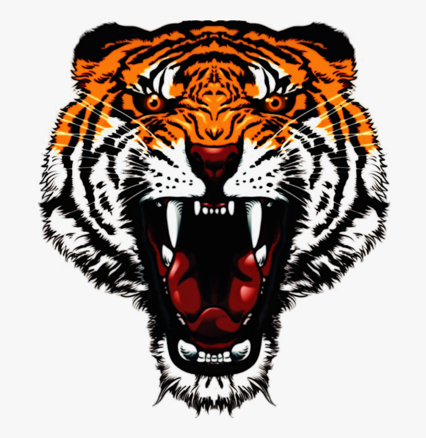 Tattoo Tiger Angry Orange Open Mouth - Transparent Tiger Face Png, Png Download, Free Download
