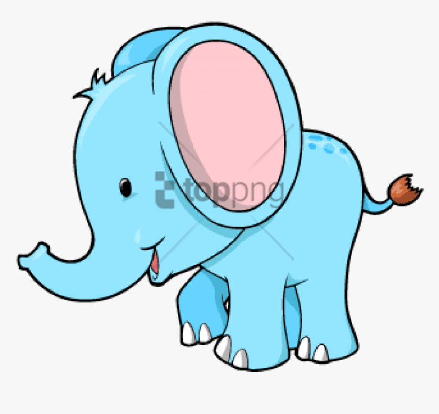 Indian-elephant - Baby Blue Elephant Cartoon, HD Png Download, Free Download