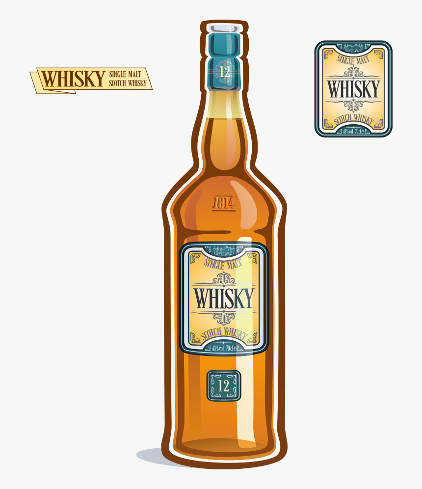 Whisky Beer Wine Liqueur Bottle - Botella De Licor Png, Transparent Png, Free Download