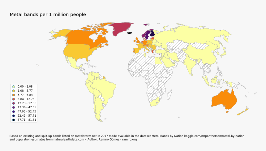 Png - World Map Metal Bands, Transparent Png, Free Download