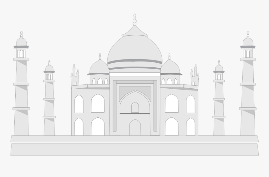 Tajmahal, Taj, India, Tajmahal Sketch, Mahal - Taj Mahal Sketch Black And White, HD Png Download, Free Download