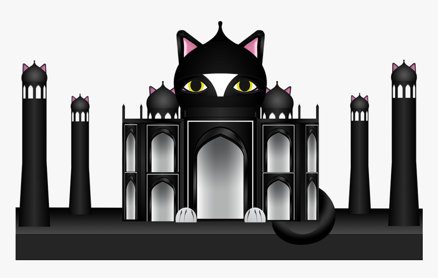 While Visiting The Taj Mahal, Like Many A Cat, Ninjacat - Illustration, HD Png Download, Free Download