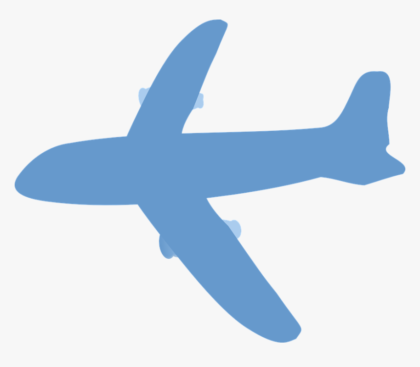 Vector Aircraft Wing Aviation Emblem With Wings And - Blue Airplane Silhouette, HD Png Download, Free Download