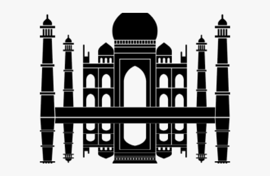 Black And White Taj Mahal Clipart, HD Png Download, Free Download