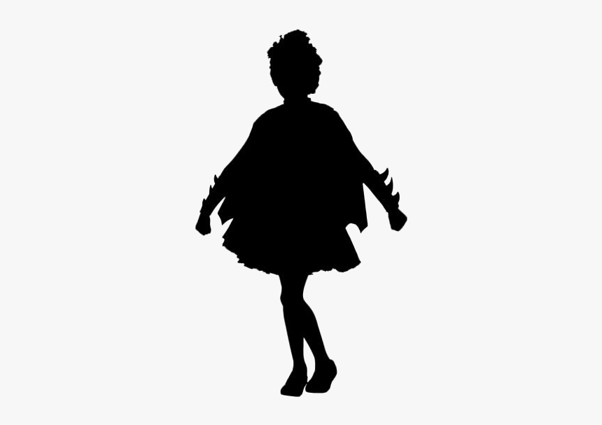 Black Girls Tutu Costume Dress Transparent Background - Girl Silhouette Clip Art, HD Png Download, Free Download
