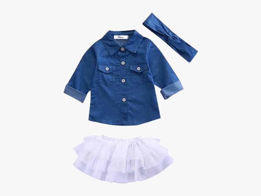 Petite Bello Dress Set 0-12 Months Denim Long Sleeve - Baby Girl Denim Outfit, HD Png Download, Free Download