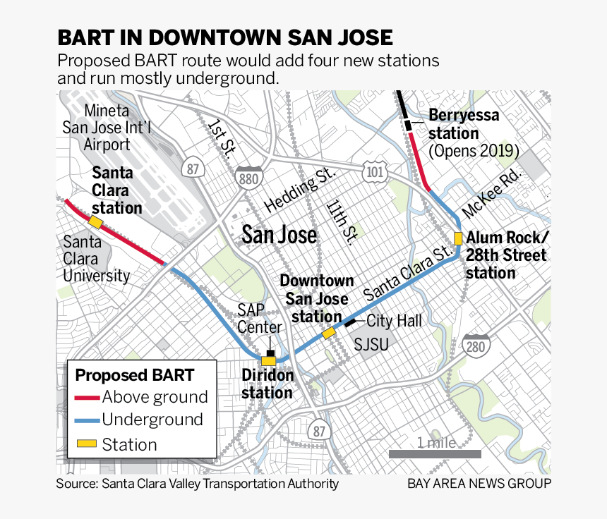 Bart Map - San Jose Bart, HD Png Download, Free Download