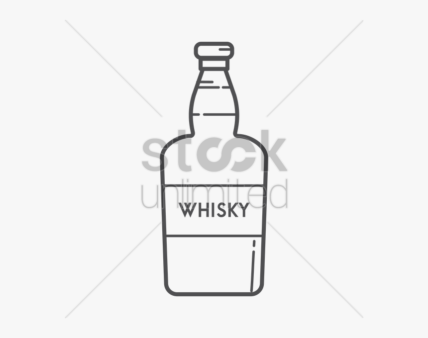 Whisky Clipart Alcohol Bottle - Easy Alcohol Bottle Drawing, HD Png Download, Free Download