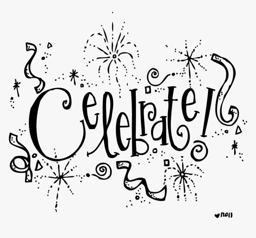 Celebrate Black And White Clipart, HD Png Download, Free Download