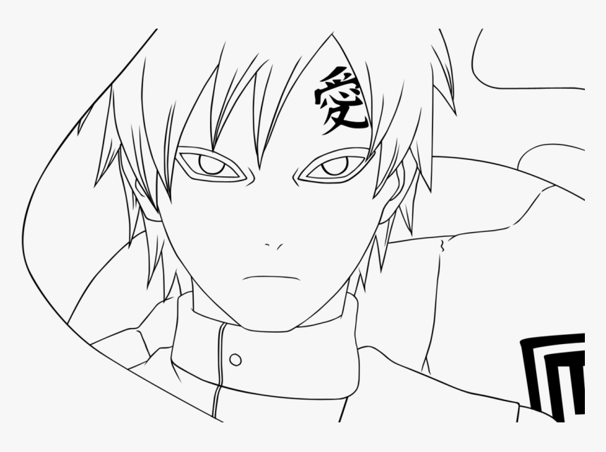 Gaara Colouring Pages, Gaara Coloring Pages - Gaara Coloring Pages, HD Png Download, Free Download