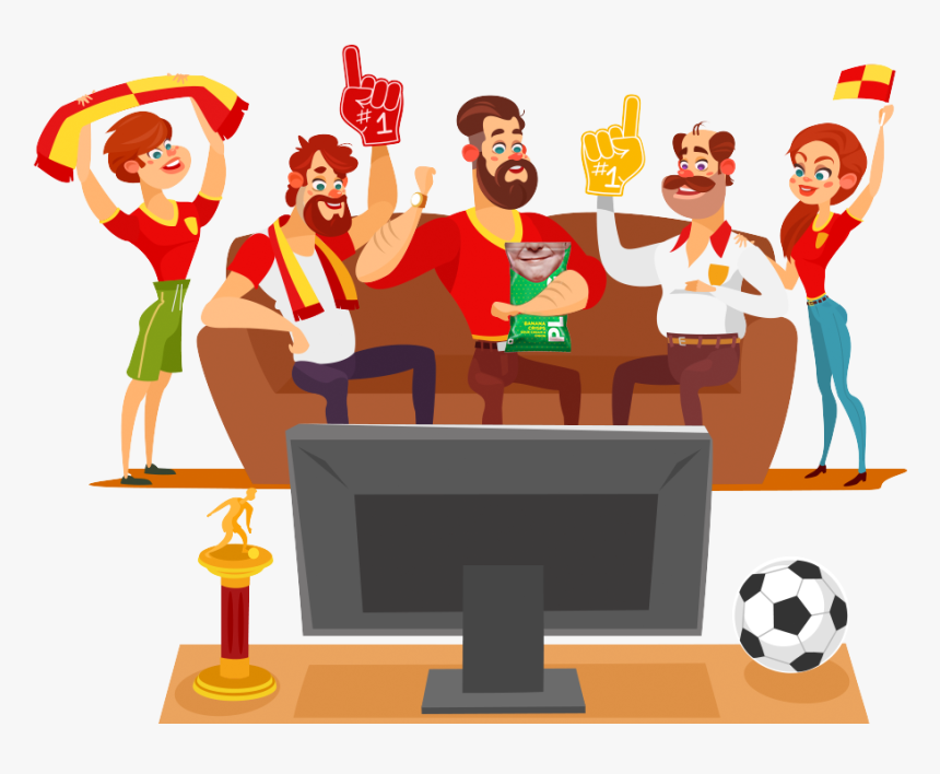 Illustration Watching A Football, HD Png Download, Free Download