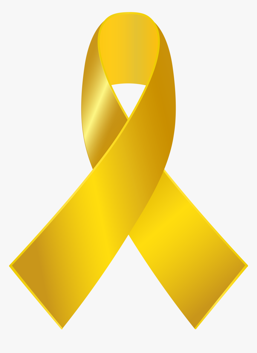 Awareness Ribbon Childhood Cancer Clip Art - Gold Cancer Ribbon Png, Transparent Png, Free Download