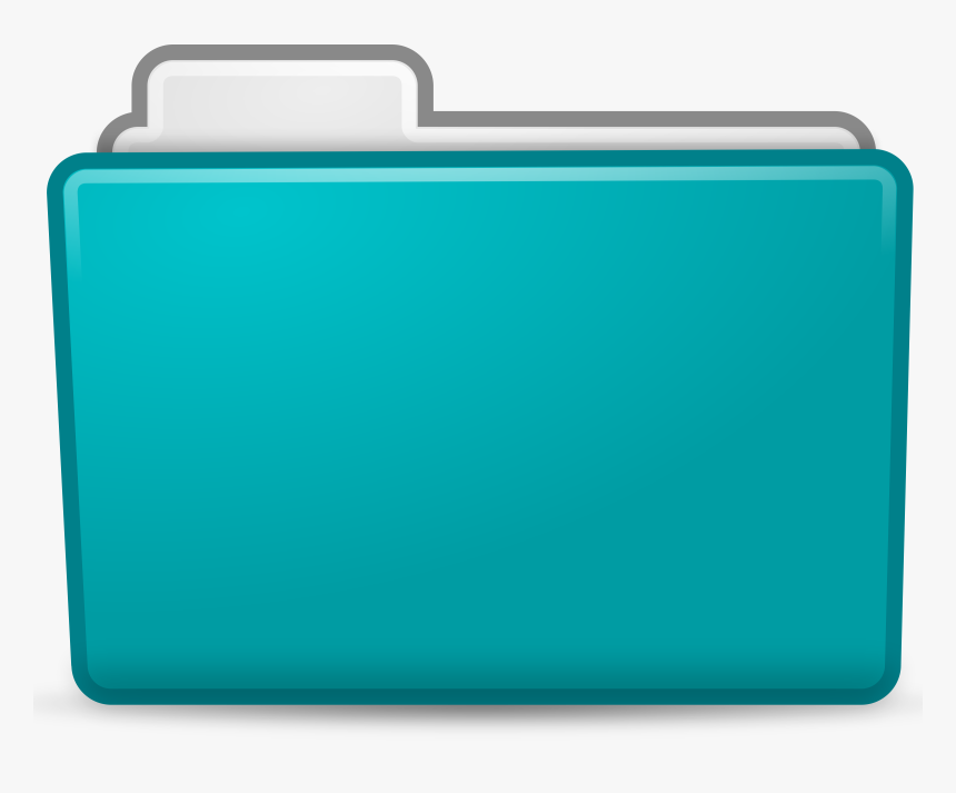 Matt Icons Folder Cyan Clip Arts - Green File Folder Clipart, HD Png Download, Free Download