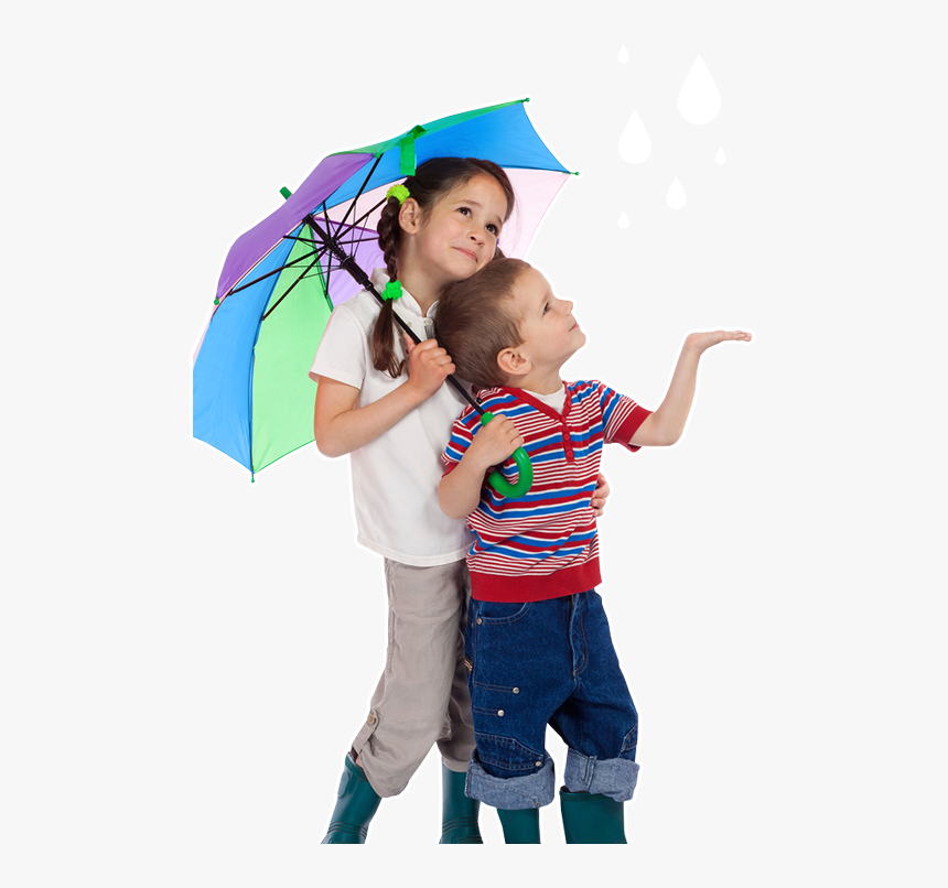 Transparent Child Looking Clipart - Kid With Umbrella Png, Png Download, Free Download