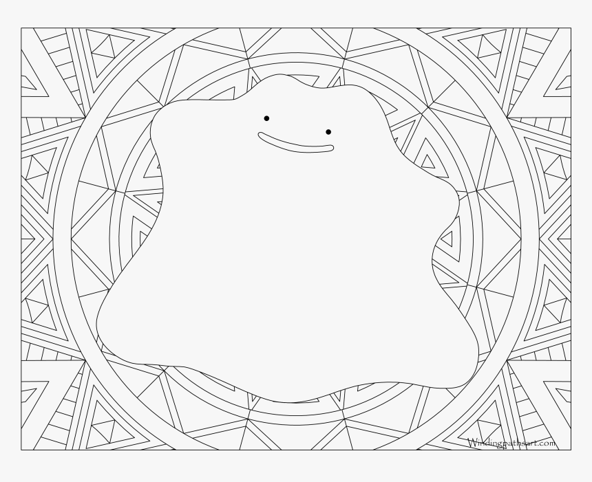 #132 Ditto Pokemon Coloring Page - Adult Coloring Pages Pokemon, HD Png Download, Free Download