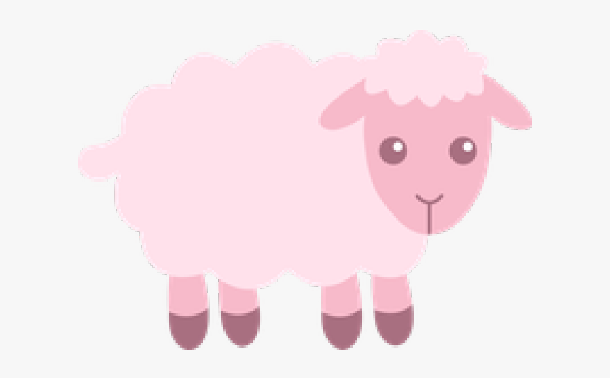 Lamb Clipart Border - Pink Sheep Clipart, HD Png Download, Free Download