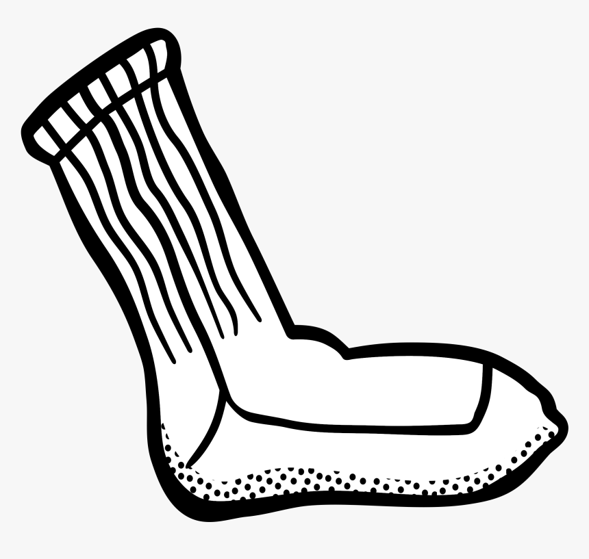 Lineart Clip Arts - Clip Art Black And White Sock, HD Png Download, Free Download