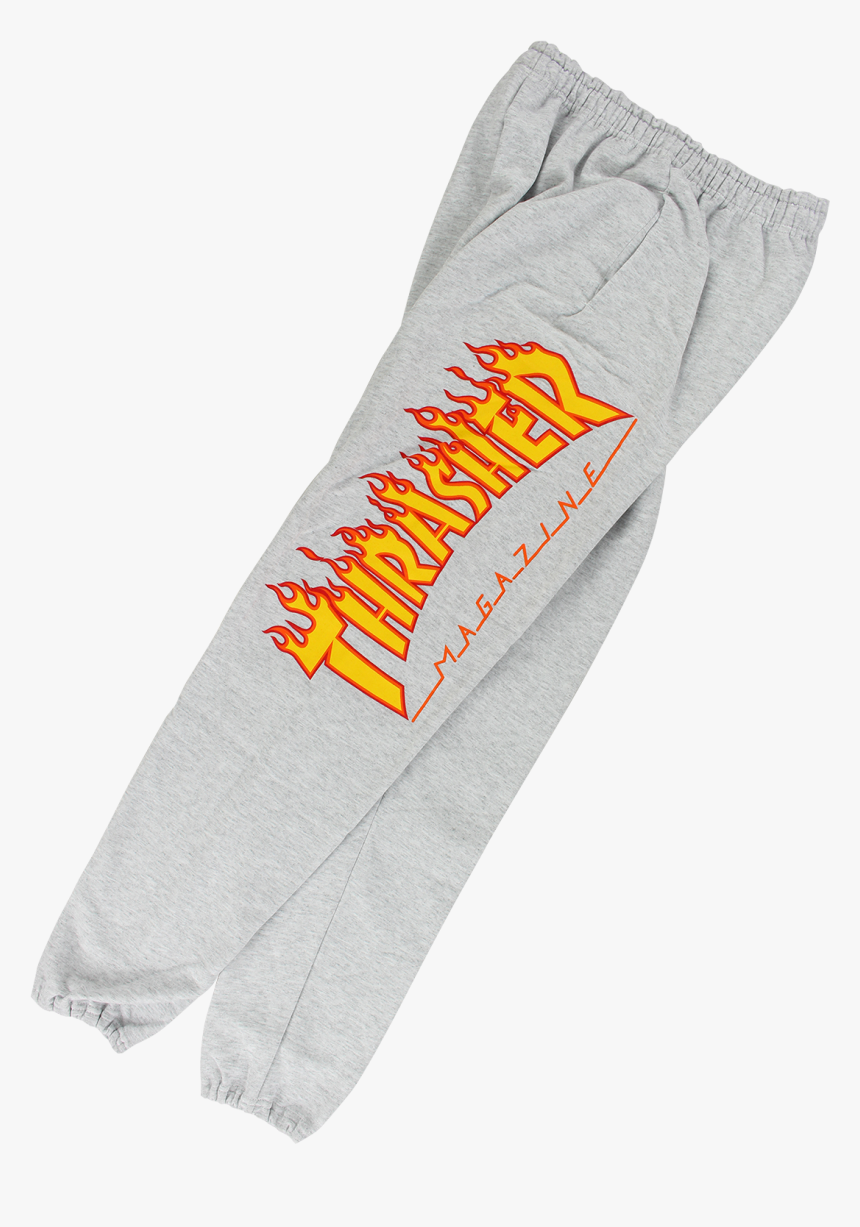 Thrasher Flame Sweatpants Grey - Sock, HD Png Download, Free Download