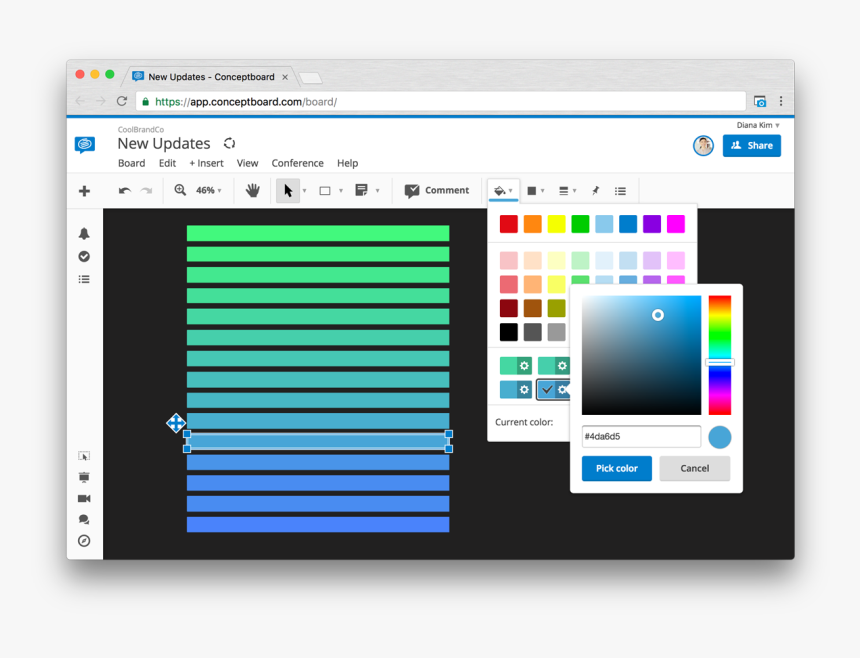 Conceptboard Online Whiteboards Custom Color Picker - Google Slides Color Palette, HD Png Download, Free Download